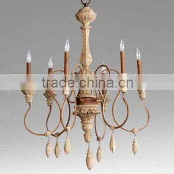 Low Price american chandelier wood parts 6 head                        
                                                Quality Choice