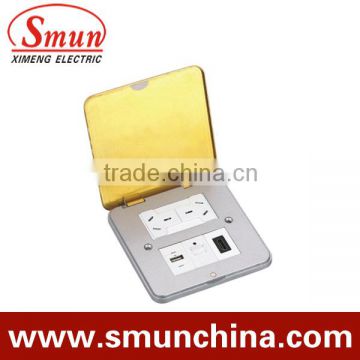 Floor socket, floor switch 2 poles /3 poles /5 poles golden, white, black