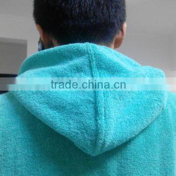 100% Cotton Terry Cloth Plain Color Super Absorbent Hooded Surf Poncho Beach Towel photo-5