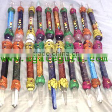 Mix Tibetan Chakra Healing Stick Design Lot : Tibetan Healing wands from Agate Guru Exports