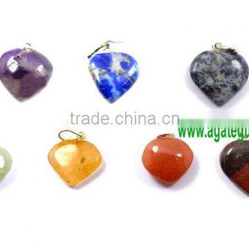 7 Chakra Heart Pendants : Heart Cabochon Chakra Pendant for Sale