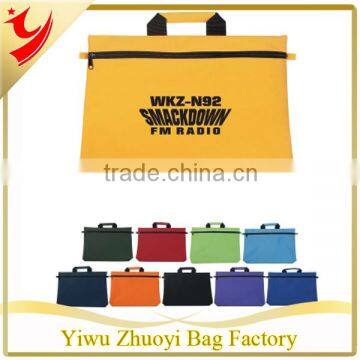 Wholesale Zipped document bag made from polyester with name card pocket on the back