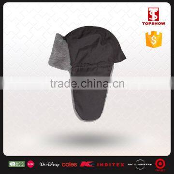 Dark brown polyester and wool blank winter hats