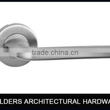 solid stainless steel door handle on the door