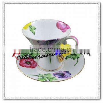 B126 180ml YAMI Chrysanthemum Tea Cups & Saucers 2 Set