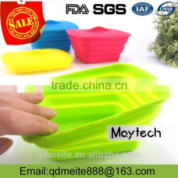 Hot selling food grade silicone folding bowl