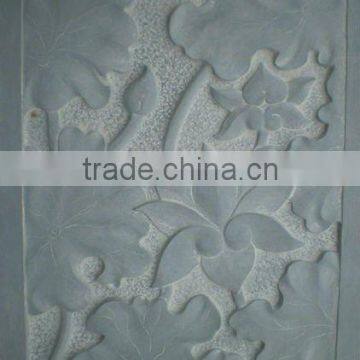 Flower stone sculpture relief