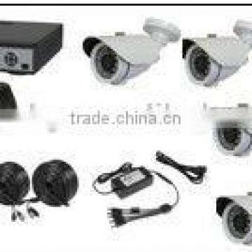 4 pcs analog camera and 1 pc 4ch dvr cctv camera system