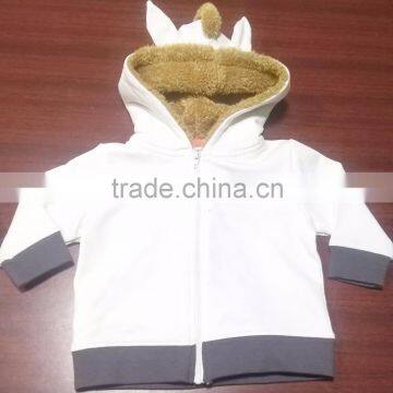FRENCH TERRY HOODIE WITH FUR INSIDE