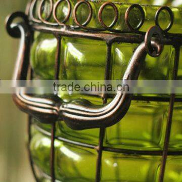 Metal Base Plate Glass Flower Vase photo-5