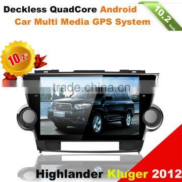 android car video GPS multimedia system for Toyota highlander 2012 Kluger with wifi, bt, dvr, rear view input