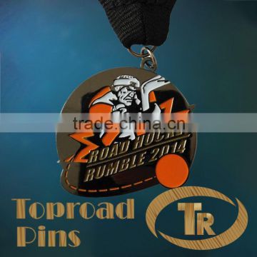 2015 hot sale custom medal with colour ribbon strong design idea