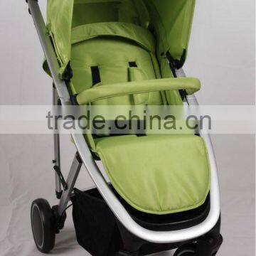 2014 compact fold swiveling 360 degree baby pram with patented lock braking system