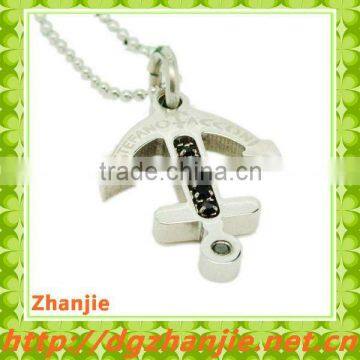 New design diamond anchor cross pendant