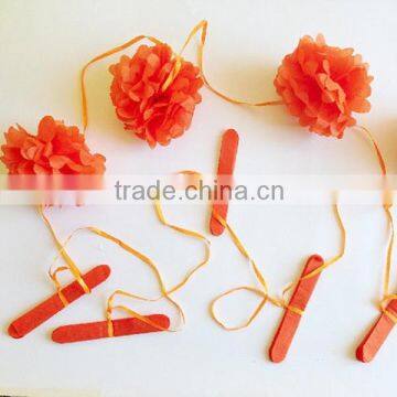 6" Orange Hanging Tissue Paper Pom Poms Flower Party Garland Decoration photo-2