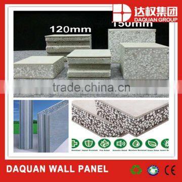 water&fireproof insulation eps sandwich panel fiber cement board without Asbestos