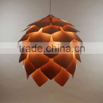 Modern Artichoke Lighting Crimean Pine Cone Wooden Pendant Lamp photo-2