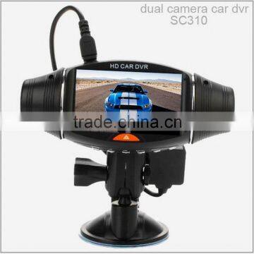 120/140 degree wide angle high resolution dual lens adjustable full HD car video recorder