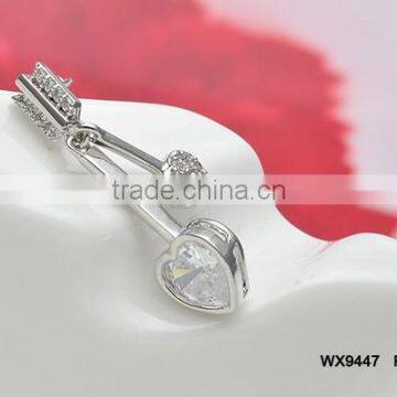 Double Arrow Hearts With AAA Cubic Zirconia Pendant Necklace Good Jewelry photo-4