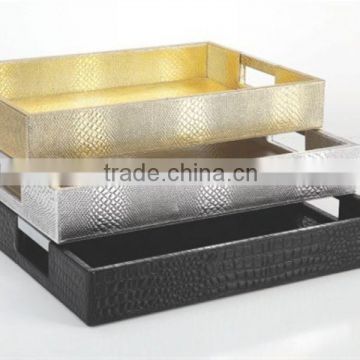 Embossed PU book cover material with snake embossed shinning surface