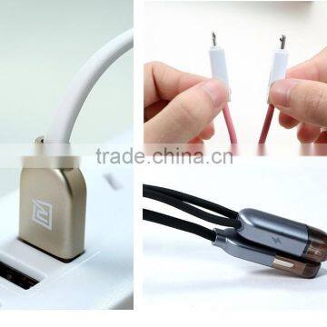 Original Remax Charging Data Cable 2 in 1 USB Cable For Iphone and Xiaomi Samsung HTC Nokia photo-2