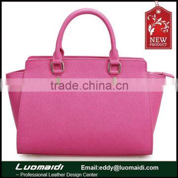 New arrival high quality handmade genuine saffiano leather ladies handbag for wholesale