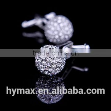 white spherical crystal shirt mens custom cufflinks