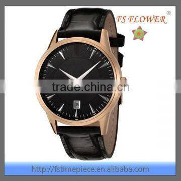 FS FLOWER - Classic Men's Leather Watch Sapphire Crystal Watch Glass