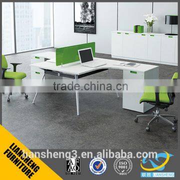 Modern design aluminum frame modular partitions office 2 seat office desk T shaped office desk