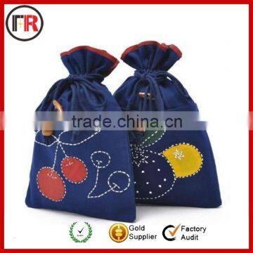 New design black printed drawstring pouch For promotion