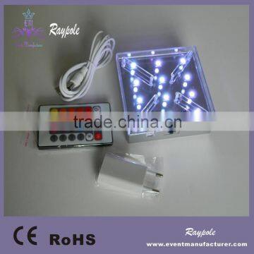 Square Shaped Multi-color LED base vase light for festival gift