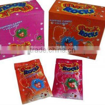 Popping candy with lollipop
