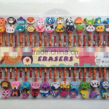 Big Face Animal Pencil and Eraser Set