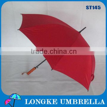 high quality golf wood fiberglass shaft umbrella, can print logo umbrella,UV promotional manual open umbrella