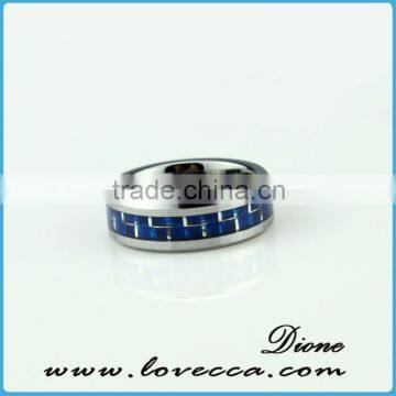 Custom men stainless steel jewelry ring inlay carbon firber finger rings