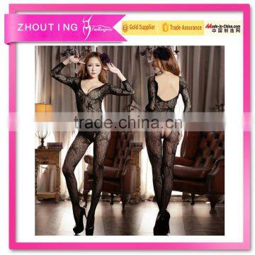 CK091 butterfly tight lingeries open crotch bodystocking