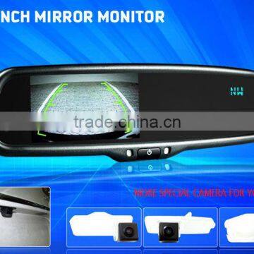 4.3" OEM rearview mirror monitor with back-up camera display and compass