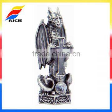 pewter craft chess figure holding statue