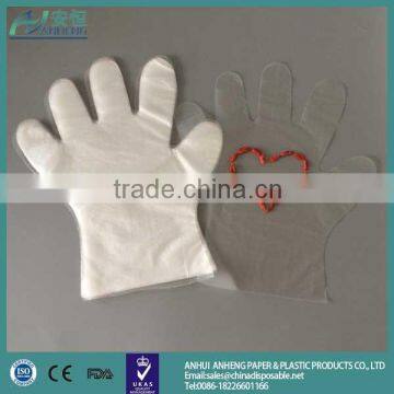 Thick green plastic disposable gloves for beauty shampoo kitchen use