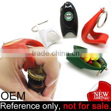 Cheap Light Custom Logos Printed Plastic Keychain Finger Bottle Opener