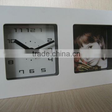 2014 new desk clock with phoeo frame/clock men/square quartz analog alarm clock