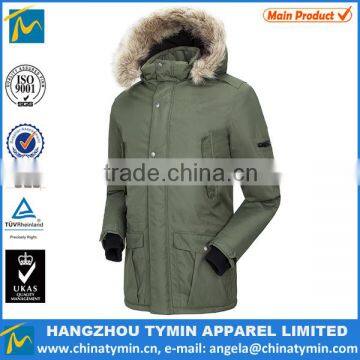 men waterproof warm fur hood winter parka