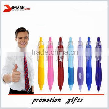 factory hot sale ballpoint pen promotional thick plastic pen with rubber grip