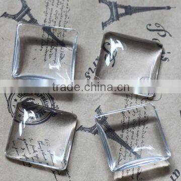 25MM transparent square shape glass cabochon,pendant setting cabochon4140005