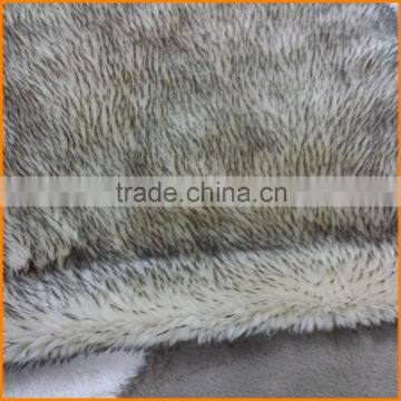 Faux Fur Throw Blanket - Rugs Two Tone Spiked Beige on Brown photo-3