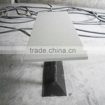 Simble Counter for Fast Food , Solid Surface Table Top With Stainless Table Base photo-3