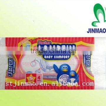 Customize square bottom printing packaging with handle for disposabfor disposable diapers