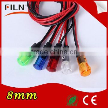 plastic 8mm infrared lamp different colours with wire used for car lighting