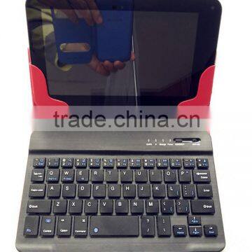 Hot sale Red buletooth keyboard case, stand flip cover tablet leather case