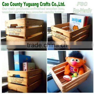 cheap storage crate,wooden crate for toys,book wood storage crate